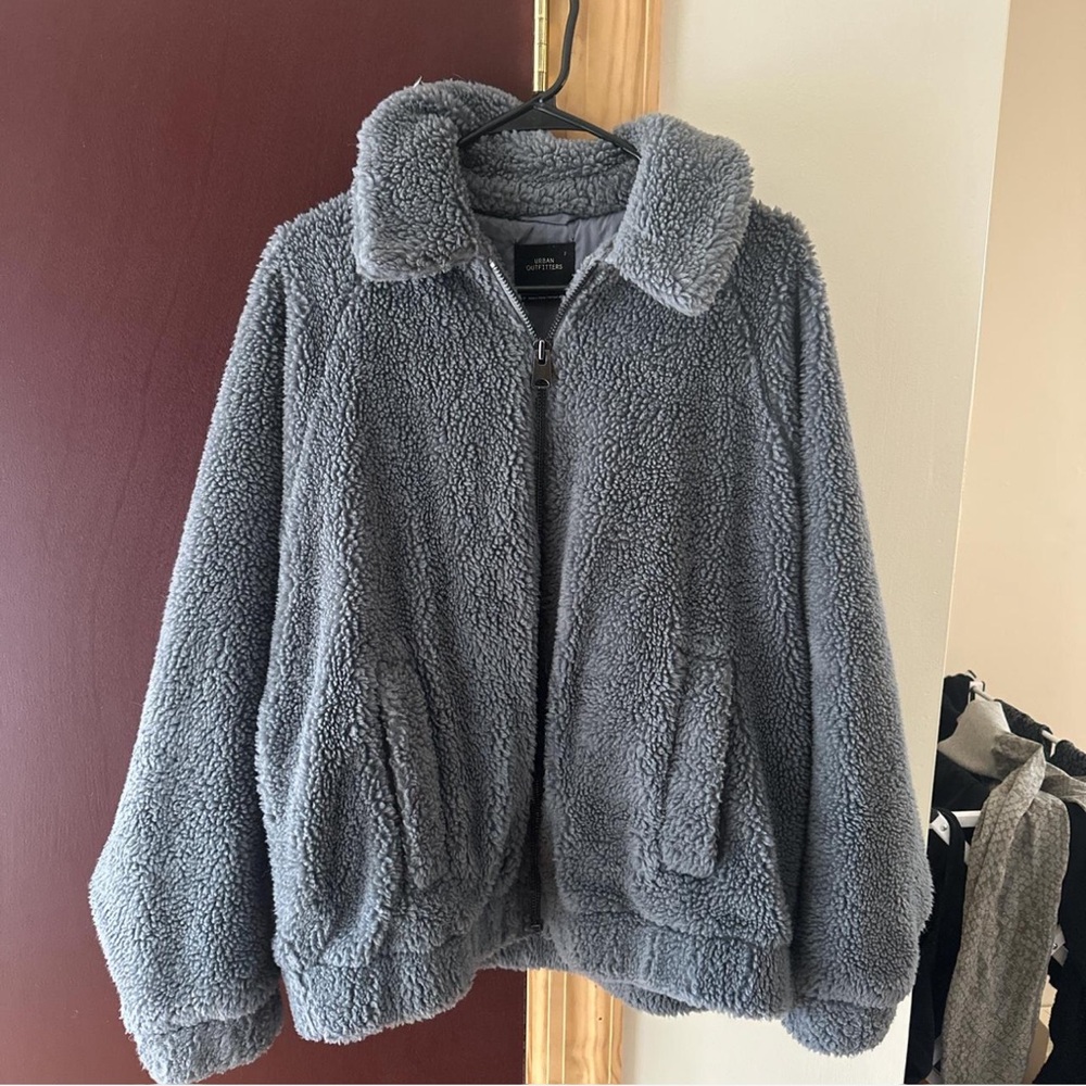 Urban Outfitters Gray Teddy Jacket